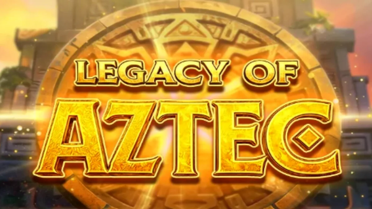 Tampilan visual slot Legacy of Aztec dengan latar belakang kuil kuno dan simbol emas.