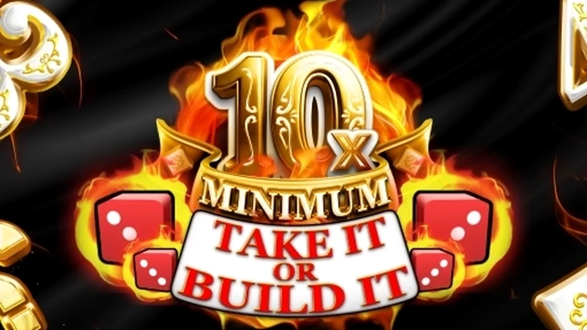 Tampilan layar permainan slot 10x Minimum Take It or Build It