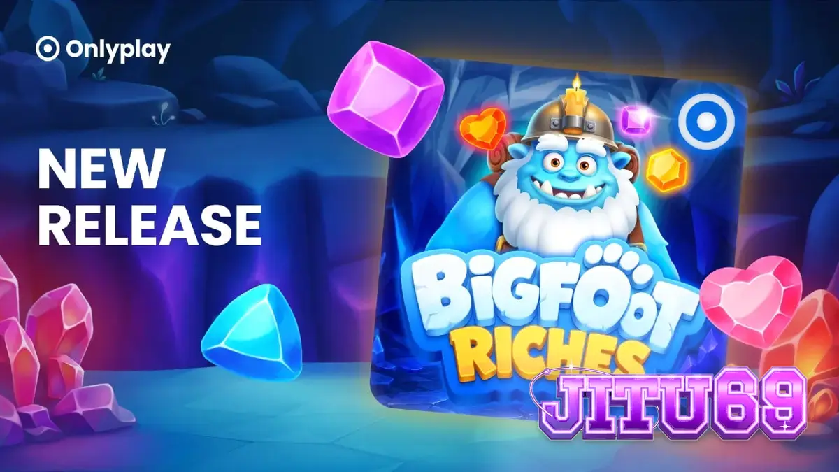 Tampilan layar permainan slot Bigfoot Riches di perangkat seluler dengan latar belakang hutan musim dingin.